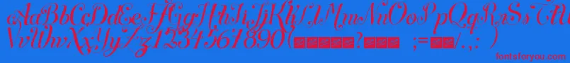 SymphonyscriptFreeForPersonalUse Font – Red Fonts on Blue Background