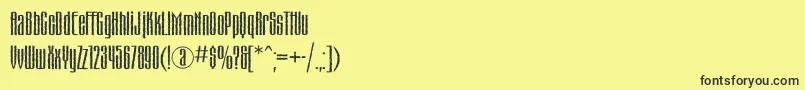 Czcionka Matterhornc – czarne czcionki na żółtym tle