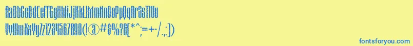 Шрифт Matterhornc – синие шрифты на жёлтом фоне
