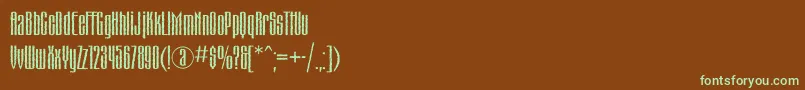 Czcionka Matterhornc – zielone czcionki na brązowym tle