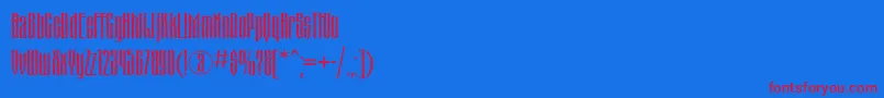 フォントMatterhornc – 赤い文字の青い背景
