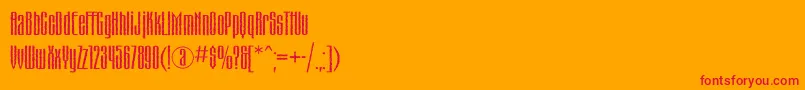 フォントMatterhornc – オレンジの背景に赤い文字