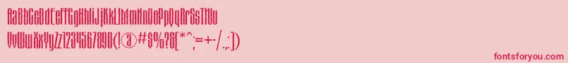 Matterhornc-Schriftart – Rote Schriften auf rosa Hintergrund