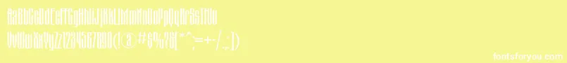 Шрифт Matterhornc – белые шрифты на жёлтом фоне