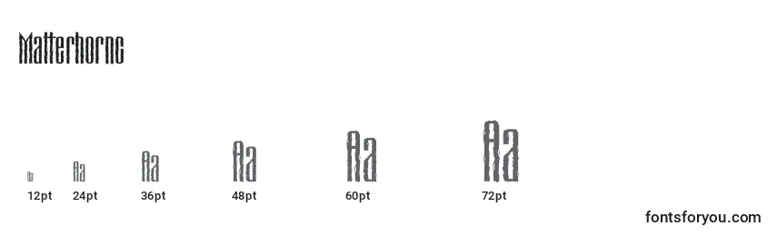 Größen der Schriftart Matterhornc