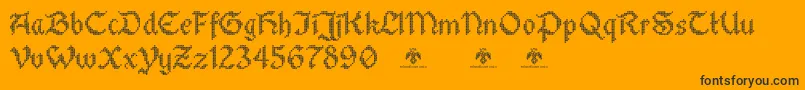 StitchwarriorDemo-Schriftart – Schwarze Schriften auf orangefarbenem Hintergrund