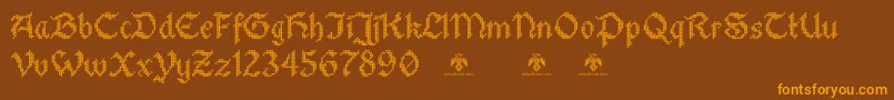 StitchwarriorDemo Font – Orange Fonts on Brown Background