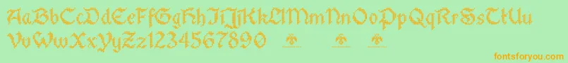 StitchwarriorDemo Font – Orange Fonts on Green Background