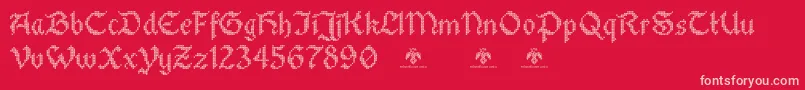 StitchwarriorDemo Font – Pink Fonts on Red Background