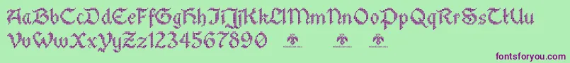 StitchwarriorDemo Font – Purple Fonts on Green Background