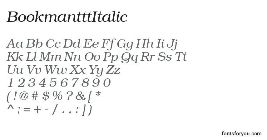 Fuente BookmantttItalic - alfabeto, números, caracteres especiales