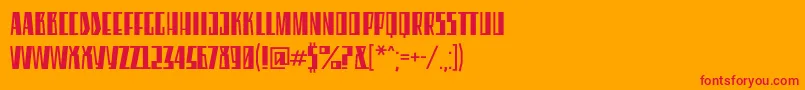フォントEleventhSquare – オレンジの背景に赤い文字