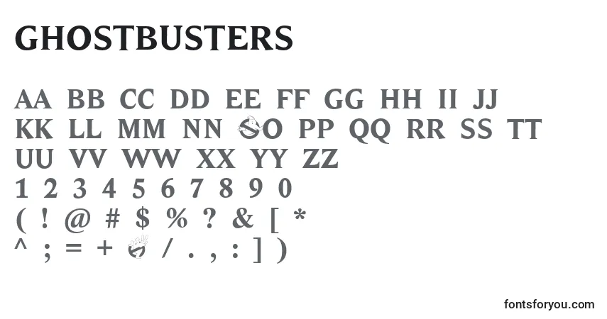 Schriftart Ghostbusters – Alphabet, Zahlen, spezielle Symbole