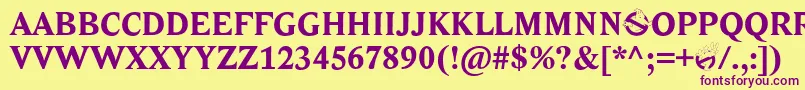 Ghostbusters Font – Purple Fonts on Yellow Background