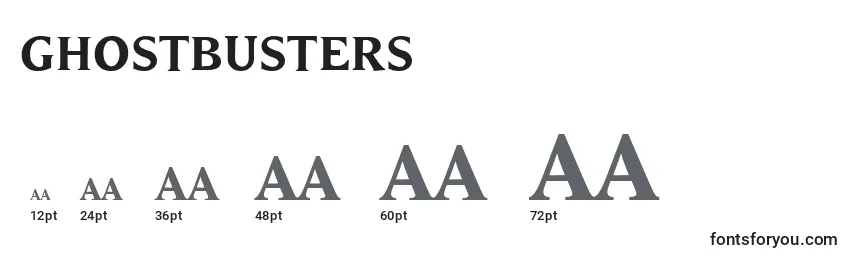 Размеры шрифта Ghostbusters