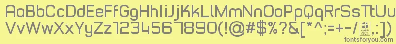 Fonte TypoStyleRegularDemo – fontes cinzas em um fundo amarelo