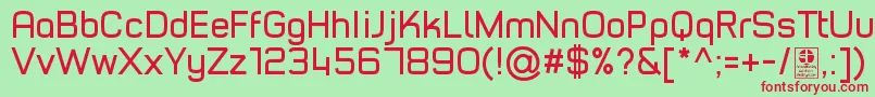 Czcionka TypoStyleRegularDemo – czerwone czcionki na zielonym tle