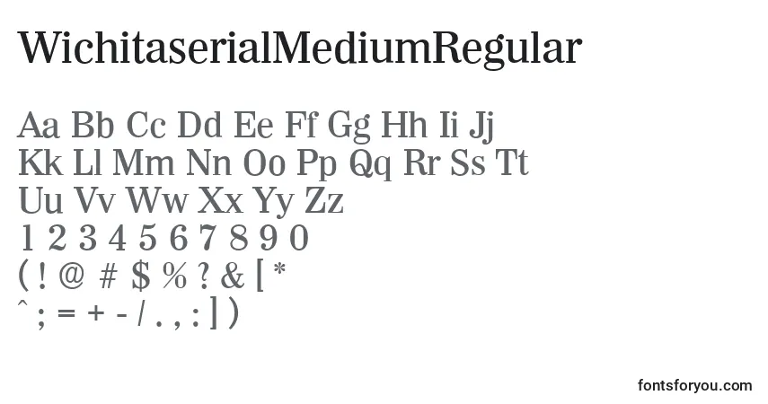 Шрифт WichitaserialMediumRegular – алфавит, цифры, специальные символы