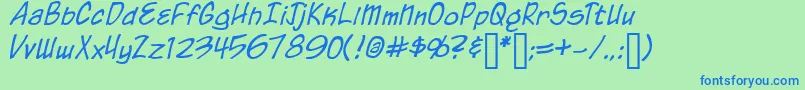 Coah Font – Blue Fonts on Green Background