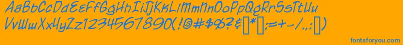 フォントCoah – オレンジの背景に青い文字