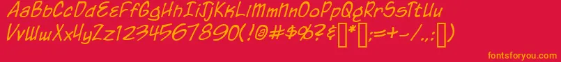 Coah Font – Orange Fonts on Red Background