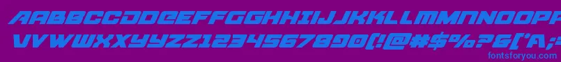 Aircruisersuperital Font – Blue Fonts on Purple Background