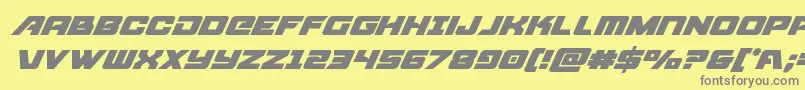Aircruisersuperital-fontti – harmaat kirjasimet keltaisella taustalla