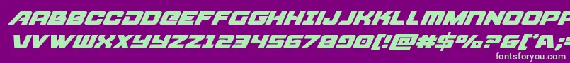 Шрифт Aircruisersuperital – зелёные шрифты на фиолетовом фоне