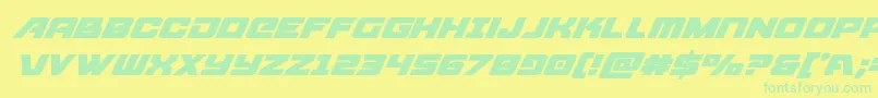 Aircruisersuperital-Schriftart – Grüne Schriften auf gelbem Hintergrund