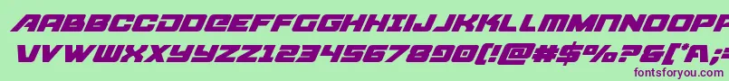 Шрифт Aircruisersuperital – фиолетовые шрифты на зелёном фоне