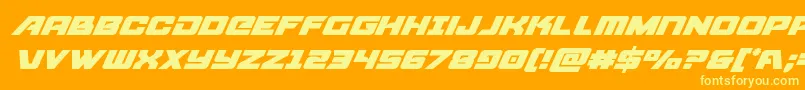 Шрифт Aircruisersuperital – жёлтые шрифты на оранжевом фоне