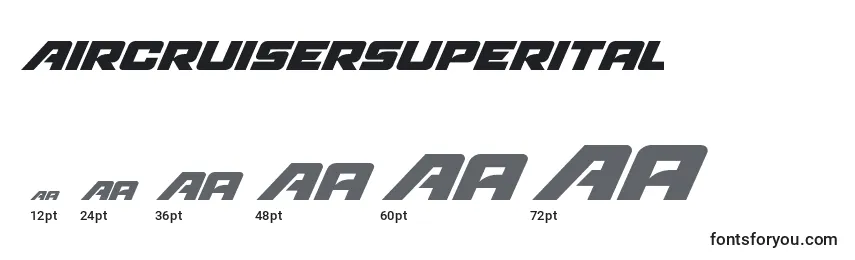 Размеры шрифта Aircruisersuperital