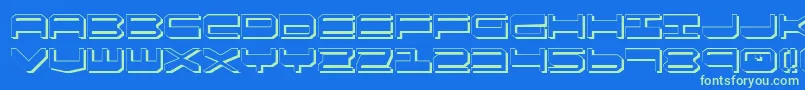 Qgear2s Font – Green Fonts on Blue Background