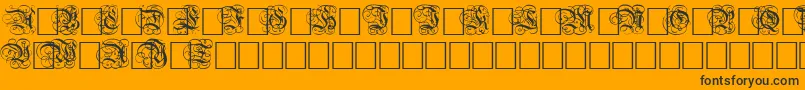 fuente DutchInitialsNormal – Fuentes Negras Sobre Fondo Naranja
