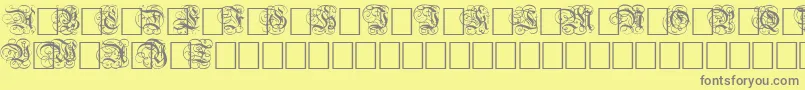 DutchInitialsNormal Font – Gray Fonts on Yellow Background