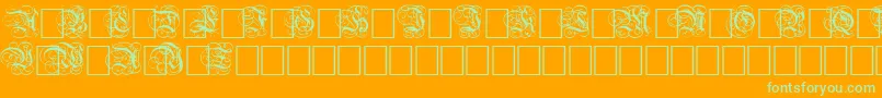 DutchInitialsNormal-Schriftart – Grüne Schriften auf orangefarbenem Hintergrund