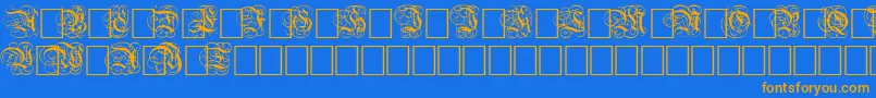DutchInitialsNormal Font – Orange Fonts on Blue Background