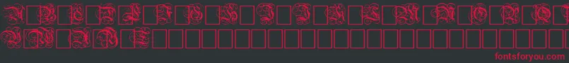 DutchInitialsNormal-fontti – punaiset fontit mustalla taustalla