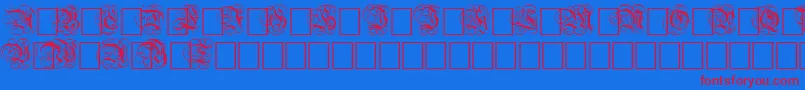 DutchInitialsNormal Font – Red Fonts on Blue Background
