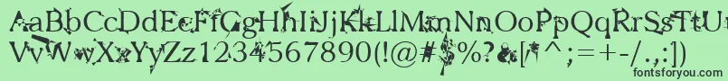 フォントZbohokuosm – 緑の背景に黒い文字