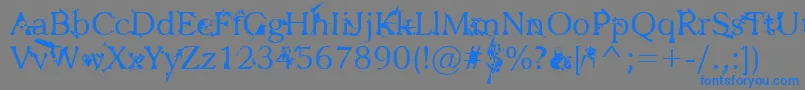 Zbohokuosm Font – Blue Fonts on Gray Background