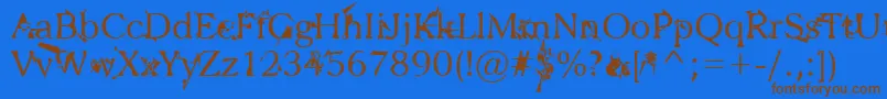 Zbohokuosm Font – Brown Fonts on Blue Background