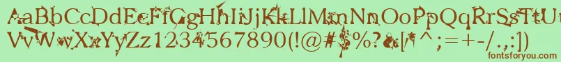 Zbohokuosm Font – Brown Fonts on Green Background