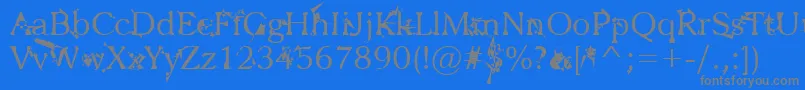 Zbohokuosm Font – Gray Fonts on Blue Background