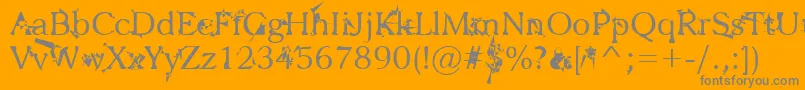 フォントZbohokuosm – オレンジの背景に灰色の文字