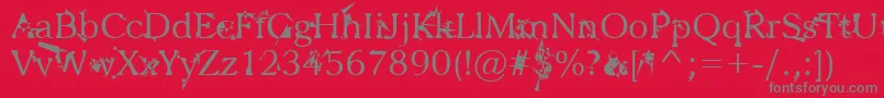 フォントZbohokuosm – 赤い背景に灰色の文字