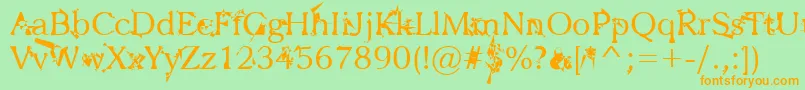 Zbohokuosm Font – Orange Fonts on Green Background