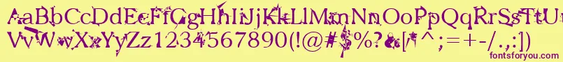 Zbohokuosm Font – Purple Fonts on Yellow Background