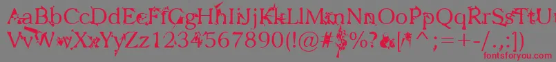 Zbohokuosm Font – Red Fonts on Gray Background