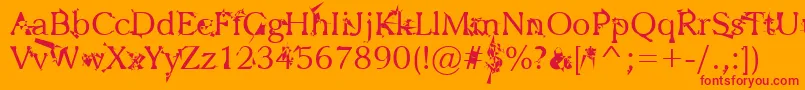 Zbohokuosm Font – Red Fonts on Orange Background